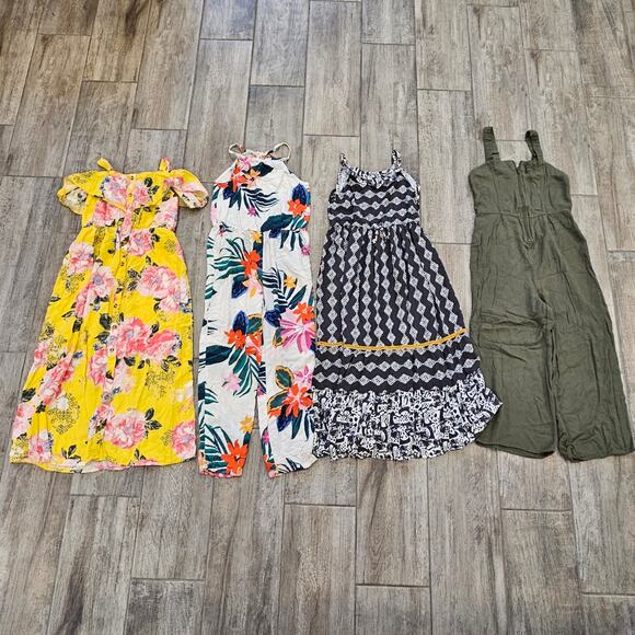 Girls Dress & Jumpsuit Lot of 4 Size 8 Justice Old Navy Cat & Jack Art Class - Picture 1 of 10